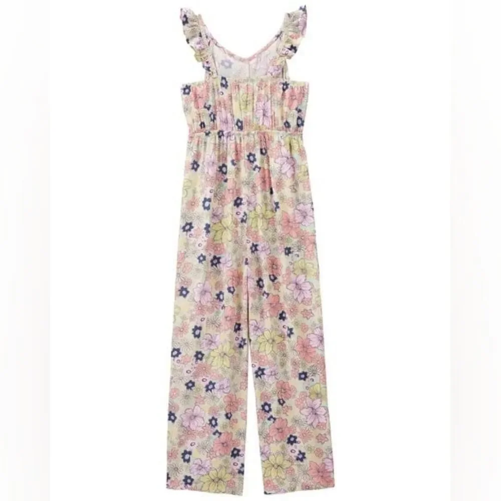 Carter's Size Medium 8 Kid Floral Print Ruffle Jumpsuit
